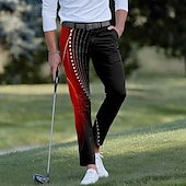 voordelige 3D-geprinte herenbroek-Voor heren Verloop Golven Pakken Golfbroek Broek Medium Taille Casual Buitensporten Slim Fit Broek met Zakken Lente Herfst 3D-afdrukken Rood blauw Paars