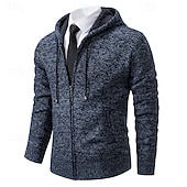 preiswerte Herren Strickjacke-Herren Pullover Kleid Pullover Strickjacke Reißverschluss-Pullover Strickpullover Gerippt Stricken Normale Oberteile Gestrickt Gerippt Einfach Mit Kapuze Mode Schals Lässig Alltagskleidung Bekleidung