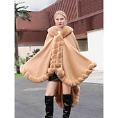 billige Pelssjal-Pelssjal Elegant Hold Varm Ermeløs Flaggermusermer Polyester Bryllup Wrap Med Ren Farge Til Spesiell Leilighet Høst vinter