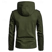 economico Trench da uomo-Per uomo Cappotto da marinaio Trench Vacanza Quotidiano Autunno Inverno Misto Cotone Calore Termico Capispalla Abbigliamento Moda Classico Semplice Tasca Con Cappuccio Cerniera