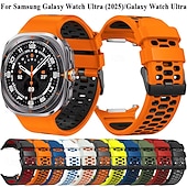 halpa Samsungin kellon rannekkeet-Kellon ranneke varten Samsung Galaxy Katso Ultra Ruostumaton teräs Silikoni Korvaus Hihna Kaksisävyinen Säädettävä Ruostumattomasta teräksestä valmistettu solki Urheiluhihna Ranneke