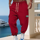 economico Carico-Per uomo Pantaloni da tuta Pantaloni in Pile Joggers Pantaloni invernali Pantaloni da Tuta Cargo Coulisse Tasca Elastico in vita Semplice Comodità Caldo Sport all'Aperto Quotidiano Moda Casual Nero