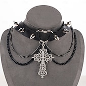 levne Příslušenství-Punk a gotika Náhrdelník Choker Křížový přívěsek pavoučí síť Maškarní kostým Dámské předvečer Všech svatých Karneval Výkon Párty Ležérní Dospělí Náhrdelníky Celý rok