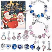 cheap Advent Calendar-Christmas Advent Calendar Bracelets 2025 for Girls, 24 Days DIY Jewelry Making Kit with 22 Charm Beads and 2 Adjustable Bracelets, Xmas Countdown Gift for Kids Teens Women