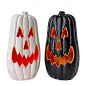 economico Halloween-lanterna di zucca di Halloween in bianco e nero, interruttore automatico, giardino a led, paradiso, ornamento atmosferico creativo e luminoso