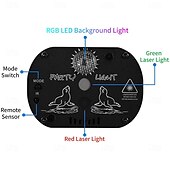 voordelige star galaxy projector lichten-DJ disco podium feestverlichting led geluid geactiveerd laserlicht rgb flits stroboscoop projector met afstandsbediening voor kerst halloween decoraties karaoke pub ktv bar dans cadeau verjaardag