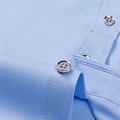 economico camicie da uomo no stiro-Per uomo Camicia Camicia elegante Camicia button-down Camicia non stiro Semplice Formale Matrimonio Nero Bianco Vino Blu marino Manica Lunga Collo ripiegato Estate Primavera Abbigliamento diamante