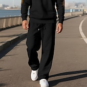 economico Pantaloni della tuta-Per uomo Pantaloni da tuta Pantaloni Pantaloni della tuta a gamba dritta Coulisse Tasca Elastico in vita Semplice Comodità Sport all&#039;Aperto Quotidiano Moda Casual Nero Verde Micro-elastico