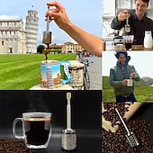 preiswerte Küchenutensilien &amp; Gadgets-Kaffeefilter im Finalpress-Stil, tragbarer Kaffeebereiter im Pressen-Stil, wiederverwendbar, kreativer Kaffeetropfer, einfaches manuelles Brühwerkzeug für Zuhause, Büro und Reisen, praktisches Gerät
