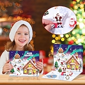 ieftine Calendarul Adventului-Brățări calendar de Advent de Crăciun 2025 pentru fete, kit de confecționare bijuterii DIY de 24 de zile cu 22 de mărgele cu pandantive și 2 brățări reglabile, cadou de numărătoare inversă de Crăciun