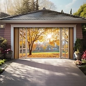 baratos Banners de Garagem e Porta-Tampa da porta da garagem Grande pendurado 森林 Rústico 3D De Festa Exterior Fundos de fotografia Porta de Entrada Decorações de parede de porta de fundo