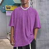 billige grunnleggende t-skjorter-Herre T skjorte T-skjorter Kortermet skjorte T-skjorte Kortermet Crew-hals Sommer عادي Mote Designer Grunnleggende Klassisk Feriereise Gate Ut på byen Aprikos Svart Blå Topp T-skjorte for menn