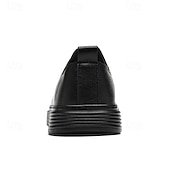 abordables Chaussures Décontractées Slip-On-Chaussures blanches à enfiler en cuir pour hommes - minimalistes et confortables, adaptées aux professionnels occupés au bureau et dans des environnements décontractés