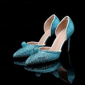 preiswerte Klassische Pumps-Champagnerfarbenes Set mit Strass-Stilettos und Clutch für Damen – elegante High Heels mit spitzer Spitze für Hochzeiten, Abschlussbälle und Abendpartys