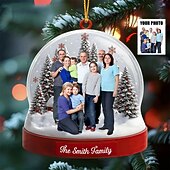 billige jul-Personlig familiebilde julepynt akryl 2D tilpasset julegaveide for familie/par juletrepynt dekorasjon hengende anheng