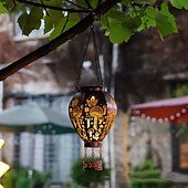 economico Luci paesaggistiche-1 pz 45cm luce solare da esterno a sospensione a forma di mongolfiera, luce di proiezione in ferro cavo, colibrì, fungo, cortile, giardino, terrazza, balcone, lanterna decorativa, luce da paesaggio