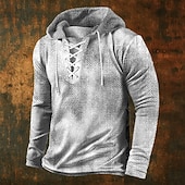 preiswerte Geometrisches Muster-Herren Geometrisch Kapuzensweatshirt Pullover Stilvoll Vintage-Retro Langarm Mit Kapuze Streetwear Blau Weiß Grün Kordelzug Herbst Winter Designer S M L XL XXL XXXL