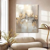 abordables Peintures Abstraites-Peinture à l'huile beige dorée faite à la main sur toile, texture abstraite, affiches décoratives, grand art mural, images en feuille d'or, décoration moderne pour la maison, le salon, le bureau,
