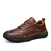 baratos Ténis para Homem-sapatos casuais masculinos marrons com cadarço e sola durável, calçados confortáveis para caminhadas ao ar livre, trabalho e uso diário