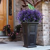 Недорогие Искусственные растения и цветы-8 связок искусственных цветов, искусственные уличные растения, лаванда, пластиковые кустарники и искусственные папоротники, зимостойкие искусственные растения для помещений. &amp;наружные подвесные