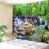 Недорогие Настенные гобелены-гобелен Одеяло Гобелены 森林 3D Спальня Гостиная Общежитие Украшения Стена Дверь Фон