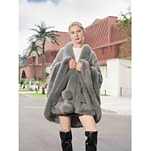 billige Pelssjal-Pelssjal Plus Size Curve Hold Varm Ermeløs Flaggermusermer Polyester Bryllup Wrap Med Ren Farge Til Spesiell Leilighet Høst vinter