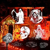 voordelige Projectorlampen-1 stuk Halloween buiten stereoscopisch projectielicht met hoge helderheid, skelet reaper grondplug in wandlamp, verticale festivalsfeer decoratieve verlichting US/EU/UK/AU plug