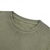 economico T-shirt in maglia waffle-Per uomo Camicia a nido d'ape Maglietta Camicia a Maniche Corte Manica Corta Girocollo Estate Primavera Tinta unica Streetwear Elegante Casual Girocollo Puro Casuale Quotidiano All'aperto Verde Blu