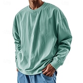 halpa perus t-paidat-Miesten T-paita T-paidat Pitkähihainen paita Pitkähihainen Tiukka pyöreä kaula-aukko Kevät Syksy Tavallinen Muoti Suunnittelija Perus Perinteinen Loma Katu Bile Viini Musta Valkoinen Top T-paita