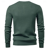 abordables Pulls et cardigans élites pour hommes-Homme Pull Tricoter Tunique Boutons Couleur Unie Henley ancien Quotidien École Maison Vêtement Tenue Printemps Automne Noir Rouge Bordeaux S M L