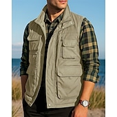 preiswerte Westen-Herren Anglerweste Wanderweste Ärmellos Weste Außen Leicht Atmungsaktiv Reißverschluss Mehrere Taschen Nylon Schwarz Armeegrün Marinenblau Jagd Angeln Klettern