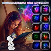 economico luci del proiettore della galassia stella-Proiettore di stelle con galassia e astronauta, luce notturna con telecomando musicale e proiettore di luci a forma di nebulosa regolabile a 360°, per camera da letto, regali per bambini e feste