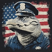  Per uomo Coccodrillo 3D USA Maglietta Manica Corta maglietta Stampa 3D Girocollo Camicia Moda Esagerato Quotidiano Feste Streetwear Casuale Nero Rosso Blu Estate Primavera Abbigliamento S M L XL XXL