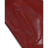  Voor heren Jas van imitatieleer Bikerjack Motorjas Vakantie Dagelijks Winddicht Houd Warm Zak Herfst winter Effen Modieus Klassiek Revers Normaal Zwart Rood Jacks