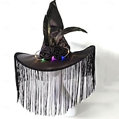 levne Halloween-Čerodějnice předvečer Všech svatých Klobouky Rozsvítí se LED Dětské Dospělé Dámské Dívčí předvečer Všech svatých Karneval Výkon Párty Jednoduché Halloweenské kostýmy Oblékněte se