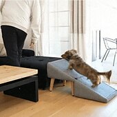 baratos Apoio e Cuidado Animal-Cadeira dobrável para escada de cachorro de estimação, economiza espaço, 2 em 1, degrau de escalada confortável para animais de estimação, cama alta, lâmpada para cachorro, gatinho, filhote, animal