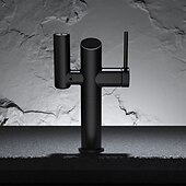 abordables Robinets de lavabo-Robinet de lavabo - Classique Nickel brossé / Électroplaqué / Finitions peintes Ensemble central Poignée unique à un trouBath Taps