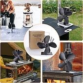 halpa Lamput ja varjostimet-4-lapainen puuliesituuletin, lämpökäyttöinen takkatuuletin tehokkaaseen lämpimän ilman kiertoon, hiljainen toiminta, liesitarvikkeet puu-/puuliesiin, kestävä muotoilu