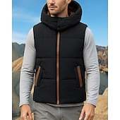 economico Gilet-Per uomo Gilet imbottito Gilet termico Senza Maniche Gilet Esterno Calore Termico Inverno Cerniera Poliestere Nero Rosso Blu Reale Caccia Pesca Arrampicata