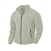 economico Giubbotti e cappotti da uomo-Per uomo Giacca Invernale Giacca in Pile Giacca Casual Vacanza Quotidiano Calore Termico Tasca Pile Autunno Inverno Semplice Moda Streetwear Collo alla coreana Regolare Nero Avorio Viola Arancione