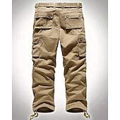 economico Pantaloni cargo-Per uomo Pantaloni Cargo Pantaloni Bottoni Multi-tasche Semplice Indossabile All&#039;aperto Quotidiano Campeggio &amp; Escursionismo Moda Classico Nero Verde militare