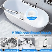 cheap Household Appliances-7 in 1 Multi-functional Digital Electric Cleaning Brush Rotatable and Extensible Wireless Handheld Brush for Bathing and Kitchen Use