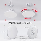 cheap Smart Home Lights-Smart LED Ceiling Light WiFi, RGB Flush Mount Ceiling Light Fixture, 16 Million DIY Colors, Compatible with Alexa Google Home, 2700K-6500K Ceiling Lights for Bedroom Living Room