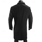 preiswerte Herren-Blazer &amp; -Anzüge-Herren Mantel Trenchcoat Langer Trenchcoat Urlaub Täglich Herbst Winter Polyester Winddicht Warm Oberbekleidung Bekleidung Mode Klassisch Einfach Tasche Revers Doppelreihig