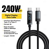 olcso Mobiltelefon-kábelek-240 W-os USB-C - USB-C kábel, 100 W-os PD 3.1 gyorstöltő töltőkábel MacBook Pro-hoz, Xiaomi-hoz, Samsung laptophoz, Essagerhez