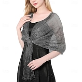 billige Sjal-sjal og sjal til aftenkjoler - kvinner glitrende bryllup formelt elegant pashminasjal for kvinner