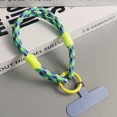 abordables Correas para el teléfono y muñequeras-Cuerda de mano simple de dos hilos de moda, cuerda de muñeca corta simple, cuerda colgante de doble capa, firme y resistente, antirroturas y anticaídas, cuerda para colgar teléfonos móviles.