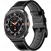 olcso Samsung óraszíjak-Óraszíj mert Samsung Galaxy 8. óra 40/44 mm 8. óra klasszikus 46 mm Műbőr Csere Szíj Állítható Rozsdamentes acél csat Bőr Link Karszalag