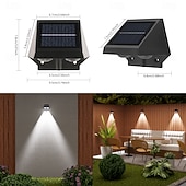 tanie Kinkiety zewnętrzne-2/4 sztuki solarnej lampy ściennej, wodoodpornej, zewnętrznej, ogrodowej, do oświetlenia ściennego, domu, balkonu, świątecznej dekoracji, nastrojowej lampy, willi, lampy ulicznej