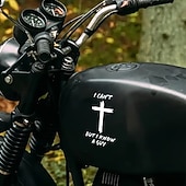 baratos Adesivos de Parede-5Pcs Adesivo de vinil de cruz cristã Jesus para carro adesivo de para-choque 'Eu não posso mas conheço um cara' adesivos decorativos de carro 'Jesus é Rei'